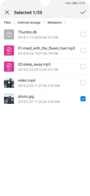 Press the confirm icon.
