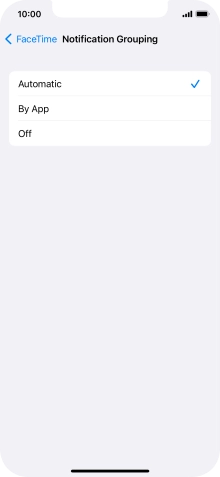 Press the required setting.