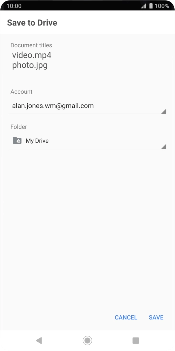 Press the field below 'Folder' and go to the required folder.