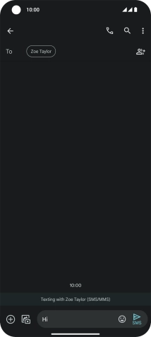 Press the send icon when you've finished your text message.