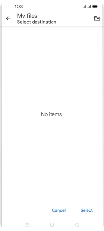 To create a new folder, press the new folder icon and follow the instructions on the screen to create a new folder.