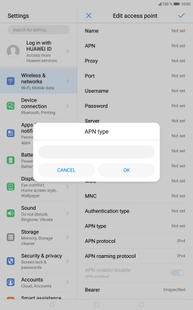 Key in default and press OK.