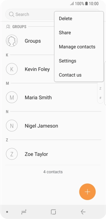 Press Manage contacts.