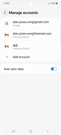 Press the indicator next to 'Auto sync data' to turn the function on or off.