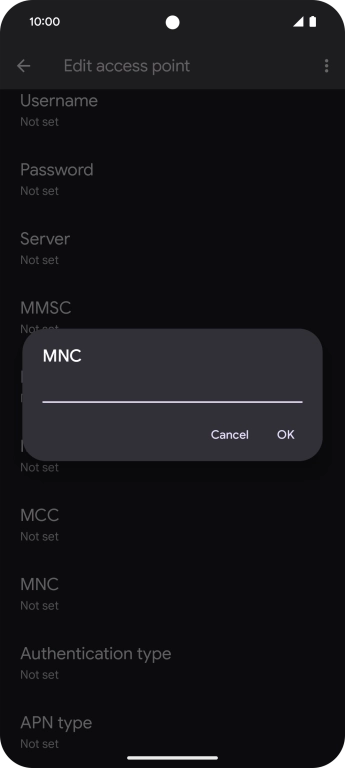 Key in 10 and press OK.