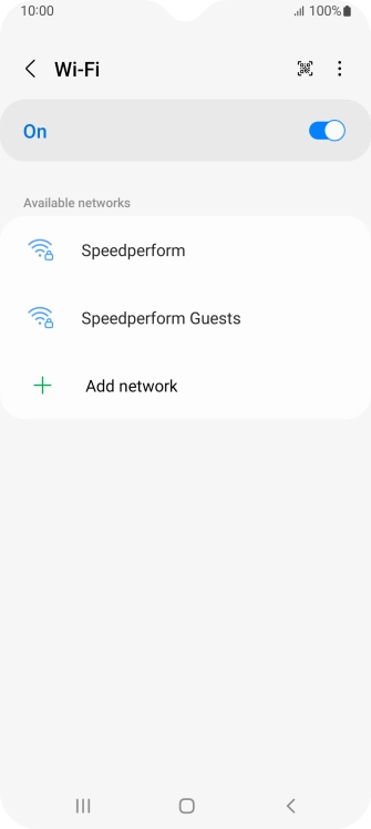 Press the required WiFi network.