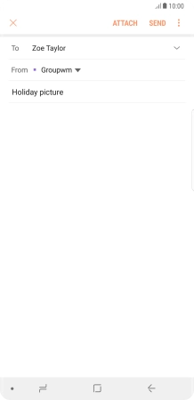 Press the text input field and write the text for your email.