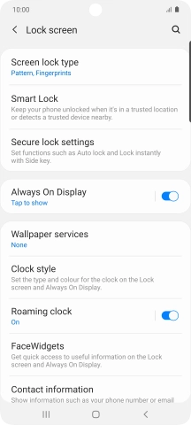 Press Screen lock type and key in the additional phone lock code you created earlier.