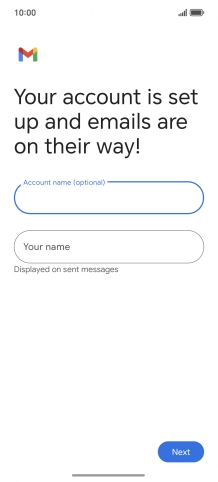 Press Your name and key in the required sender name.
