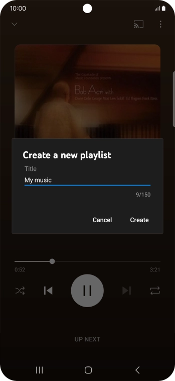 Key in a name for the playlist and press Create.