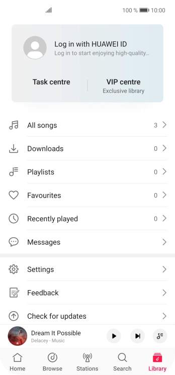 Press All songs.