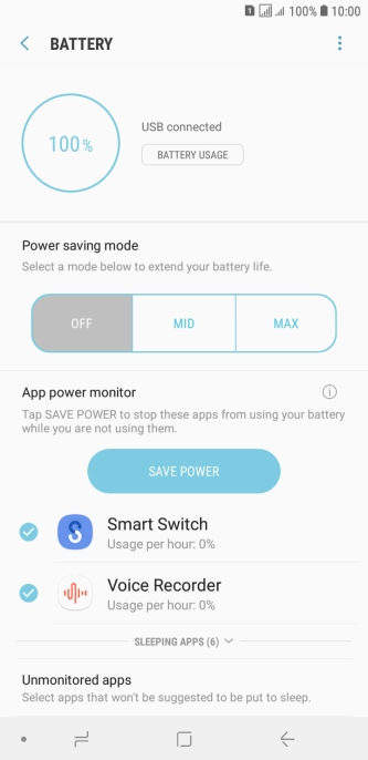 Press the required setting to turn on the function.
