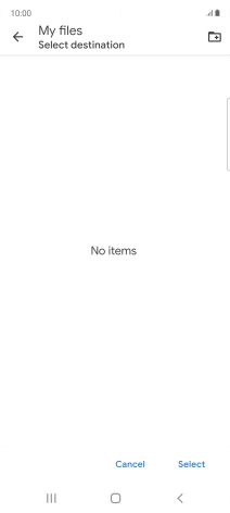 To create a new folder, press the new folder icon and follow the instructions on the screen to create a new folder.