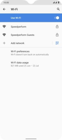 Press the required WiFi network.