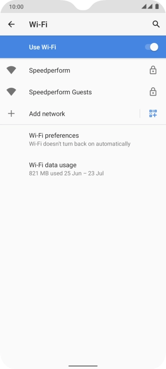 Press the required WiFi network.