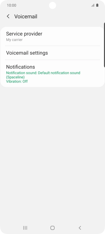 Press Voicemail settings.
