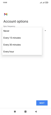 Press the required setting.