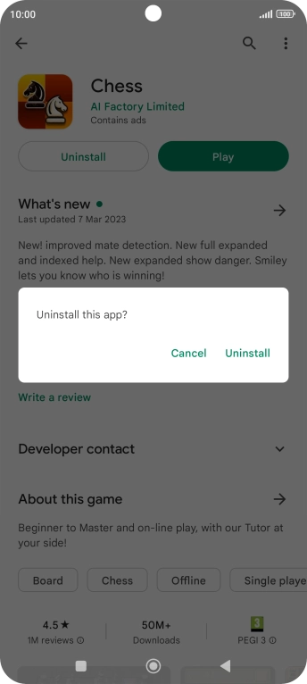 Press Uninstall.