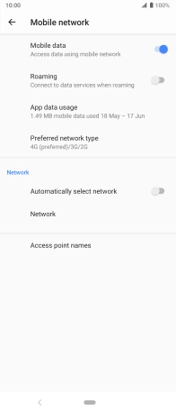 Press the indicator next to 'Automatically select network' to turn on the function.