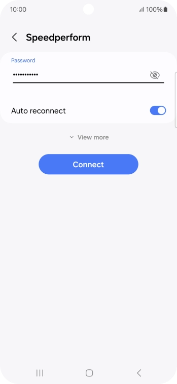 Key in the password for the WiFi network and press Connect.