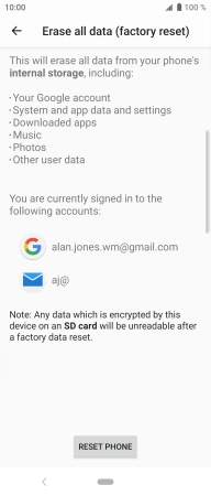 Press RESET PHONE.
