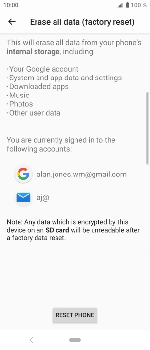 Press RESET PHONE.