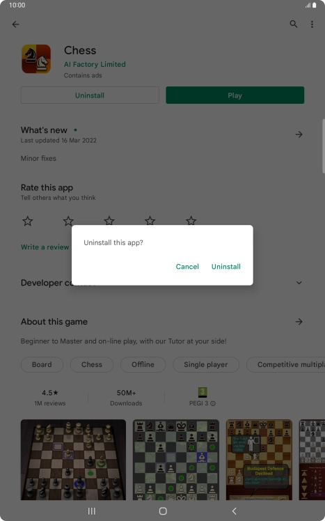 Press Uninstall.