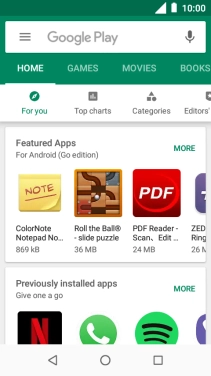 Slide your finger right starting from the left side of the screen.