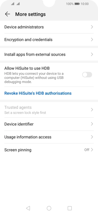 Press Encryption and credentials.
