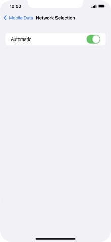 Press the indicator next to 'Automatic' to turn automatic network selection on or off.