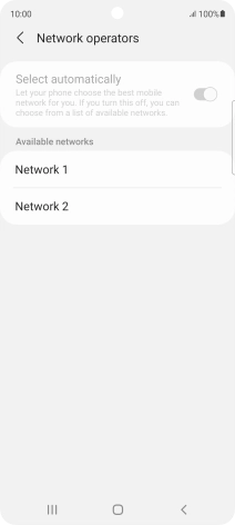 Press the required network.