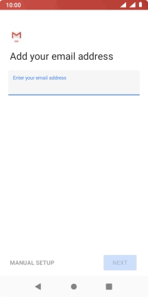 Press the field below 'Enter your email address' and key in your email address.