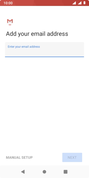 Press the field below 'Enter your email address' and key in your email address.