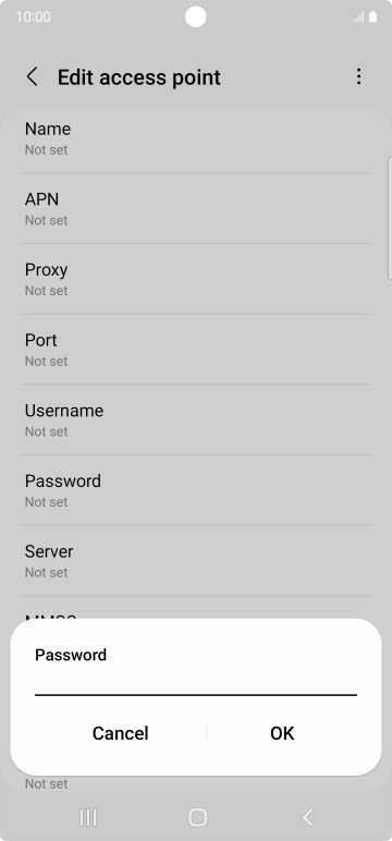 Key in password and press OK.