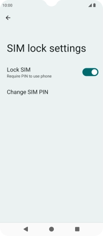 Press the indicator next to 'Lock SIM' to turn the function on or off.