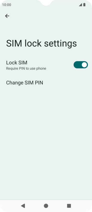Press the indicator next to 'Lock SIM' to turn the function on or off.