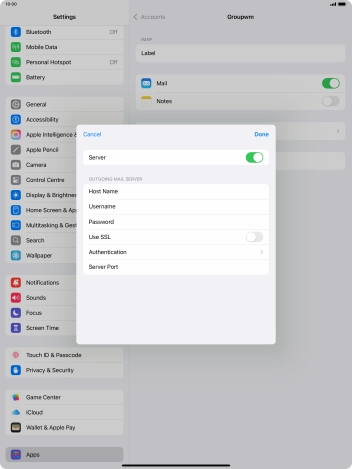 Press the indicator next to 'Use SSL' to turn on the function.