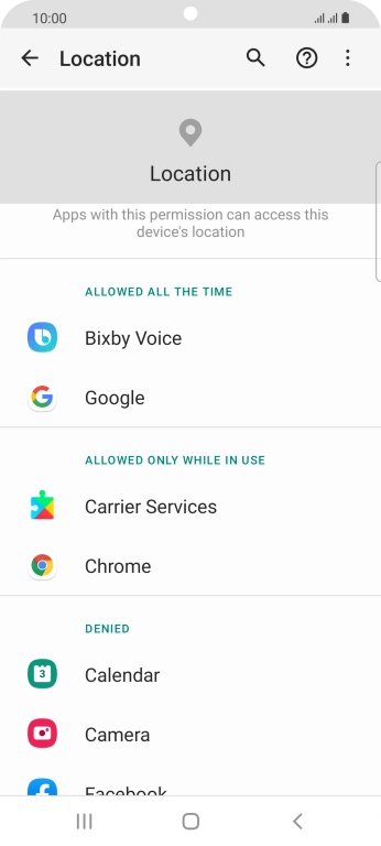Press the required app.