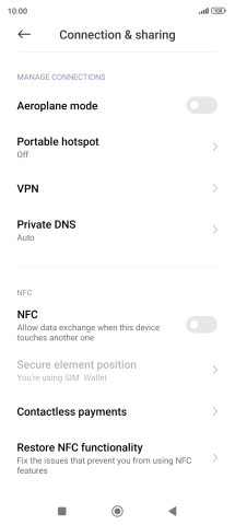 Press Portable hotspot.