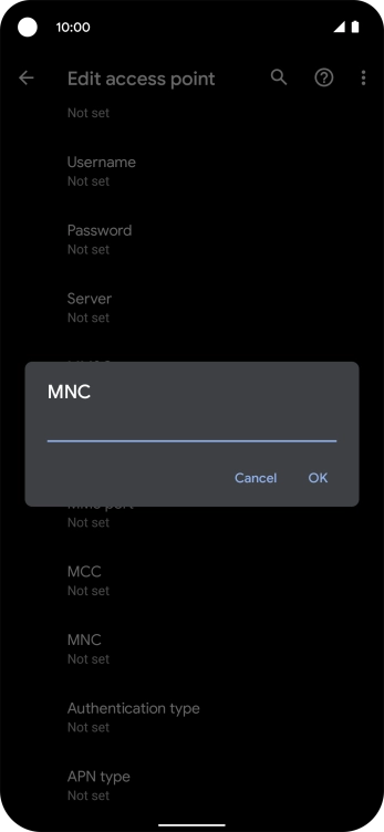 Key in 10 and press OK.
