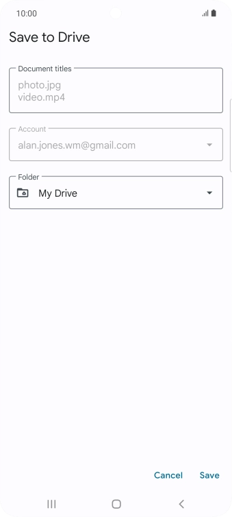 Press the field below 'Folder' and go to the required folder.