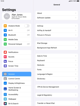 Press Mobile Data.