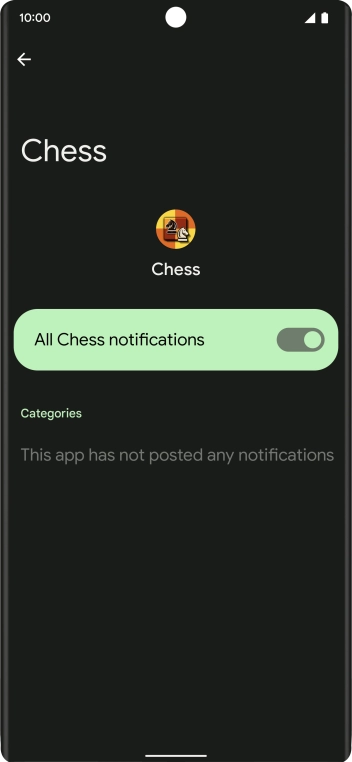 Press the indicator next to 'All notifications' to turn the function on or off. Press the indicator next to 'All notifications' to turn the function on or off.