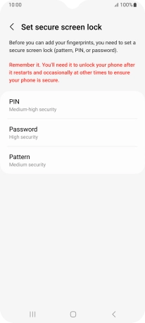 Press the required lock code and follow the instructions on the screen to create an additional lock code.