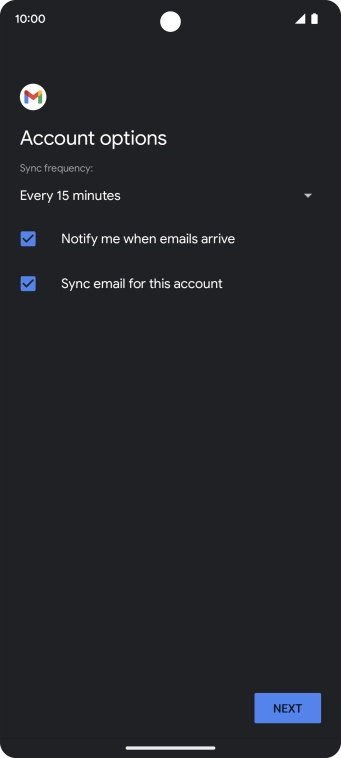 Press the drop down list below 'Sync frequency:'. Press the drop down list below 'Sync frequency:'.