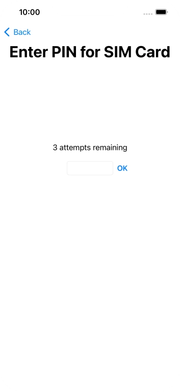 Key in your SIM PIN and press OK. The default SIM PIN is 0000.