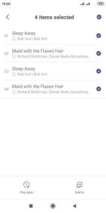Press the required audio files to add them to the playlist.