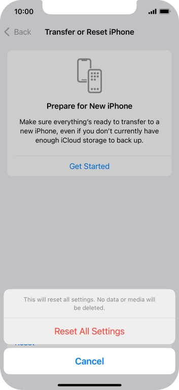 Press Reset All Settings.