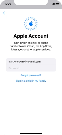Press Password and key in the password for your Apple ID.