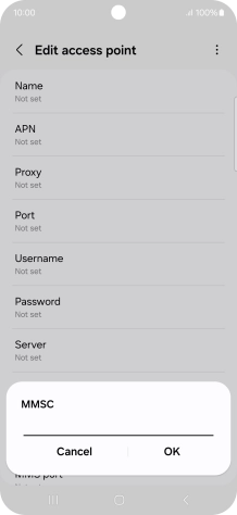 Key in http://mmsc.mms.o2.co.uk:8002 and press OK.